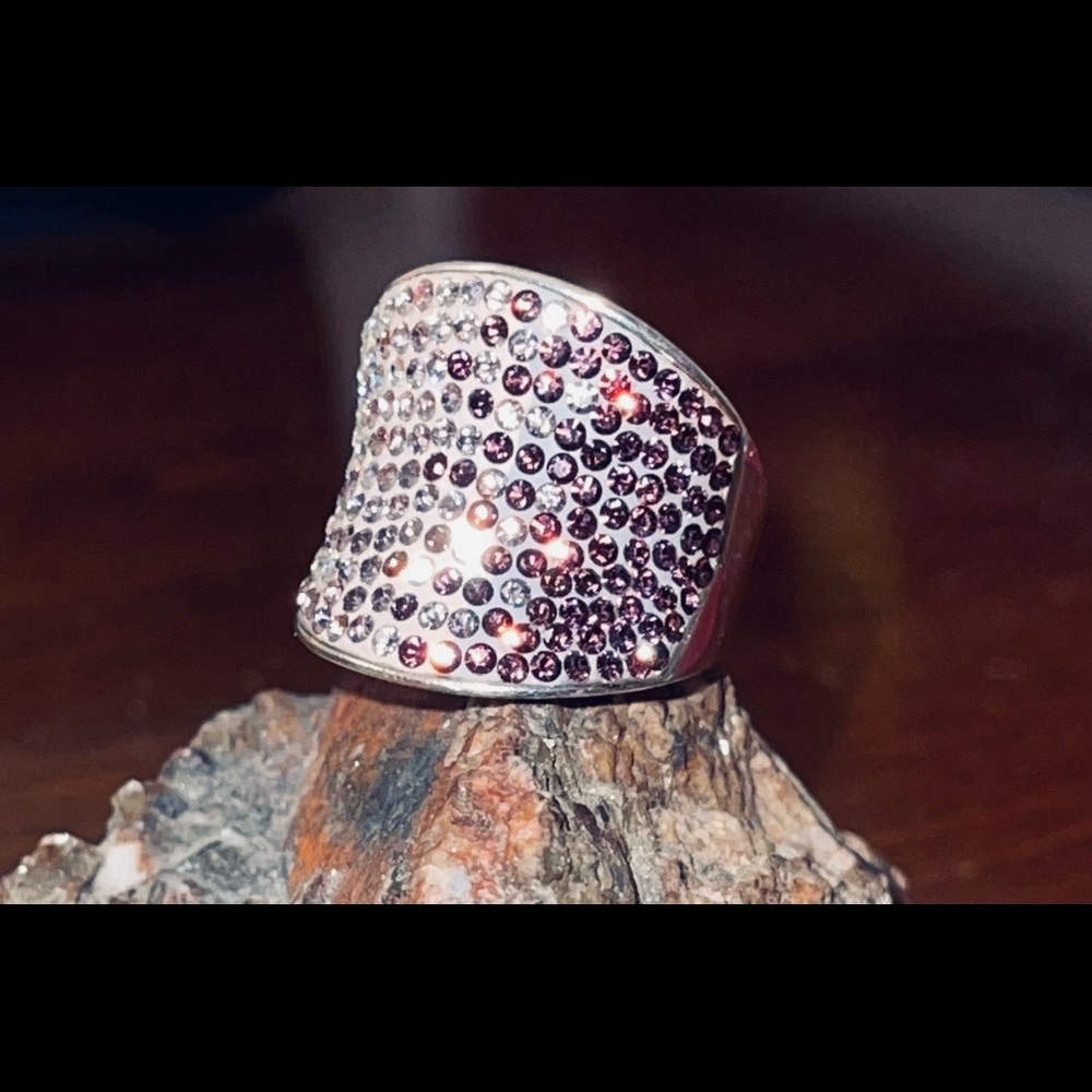 Vintage Colleen Lopez sterling silver Pave set ring size 7